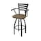 Holland Bar Stool Co Jackie with Arms 30 in. Swivel Bar Stool with Black Wrinkle Finish and Rein Thatch Seat 415 - alternate 1